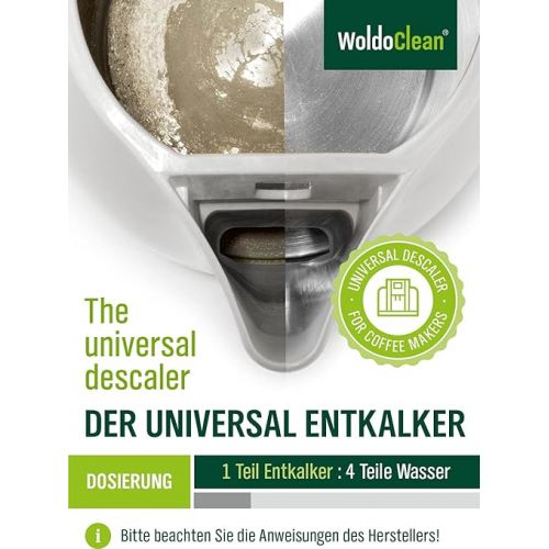  WoldoClean Descaler Coffee Machine for Descaling 750 ml - Universal Limescale Remover for 6 Descaling Processes