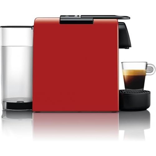  De'Longhi Nespresso Essenza Mini EN 85.R Coffee Capsule Machine, Welcome Set with Capsules in Different Flavours, 19 Bar Pump Pressure, Space-Saving, Red