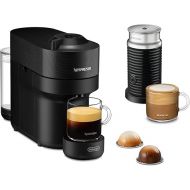 Nespresso De'Longhi ENV90.BAE Vertuo Pop Coffee Capsule Machine + Aeroccino Milk Frother, Prepares 4 Cup Sizes, Centrifusion Technology, Welcome Package Included, 1260W, Liquorice Black