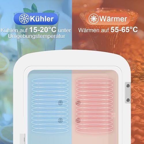  WANNYTON Mini Fridge 4L, Mini Cool Box with Cooling/Heat Function, Portable Cosmetic Fridge, Car Cool Box AC 220-240V DC 12V, for Car, Camping, Office, Bedroom (Black)