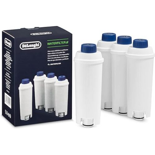  De'Longhi DLSC321 Original Water Filter, Pack of 4, Accessories for De'Longhi Fully Automatic Coffee Machines, Care and Protection, Optimises Coffee Quality and Protects Against Limescale