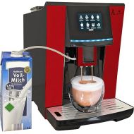 Acopino Vittoria One Touch RED Fully Automatic Coffee Machine and Espresso Machine with Milk System, Cappuccino and Espresso at the Touch of a Button Coloured Touch Display