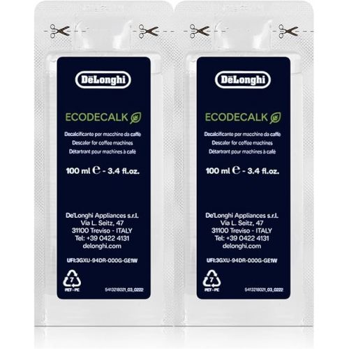  DeLonghi EcoDecalk mini Descaler Economy Pack of 4 x 100 ml for fully automated coffee machines, coffee machines no 5513292821 Nokalk: