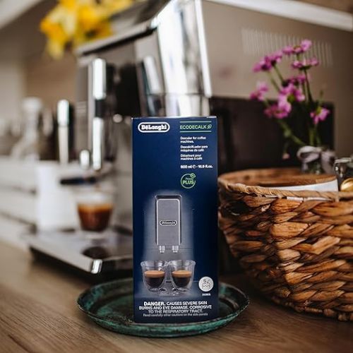  De'Longhi Original EcoDecalk DLSC500 Descaler for Coffee Machines and Fully Automatic Coffee Machines, Universal Limescale Remover for 5 Descaling Operations, Contains Natural Raw Materials of Organic Origin, 500 ml