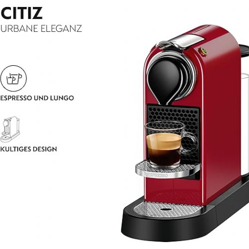  Krups Nespresso XN7415 New CitiZ coffee capsule machine (1260 watts, 19 bar pump pressure, water tank capacity: 1 liter) red (Spanish version)