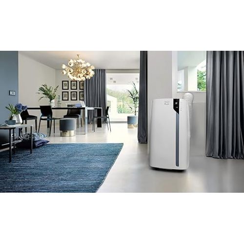  De'Longhi Pinguino PAC EX105 Mobile Air Conditioner with EcoRealFeel Technology, 10,000 BTU/h, for Rooms up to 100 m³, Dehumidification & Ventilation Function, 24-Hour Timer, Energy Efficiency Class
