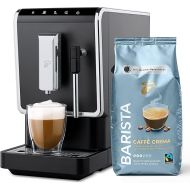 Tchibo Esperto Latte Fully Automatic Coffee Machine with Milk Frothing Function incl. 1 kg Barista Caffe Crema for Caffe Crema, Espresso and Milk Specialities, Anthracite