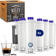 MILUX® Delonghi Water Filter for Coffee Machines & Espresso Machines [Set of 6] - Water Filter for DLSC002, Magnifica S/evo, Dinamica & Eletta Explorer - Delonghi Filter Cartridge - TUV Certified