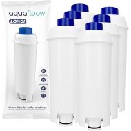 Aquafloow Water Filter Replacement for DeLonghi DLSC002, SER3017 & 5513292811 Coffee Machines - Including Versions of ECAM, ESAM, ETAM Series (Pack of 6)