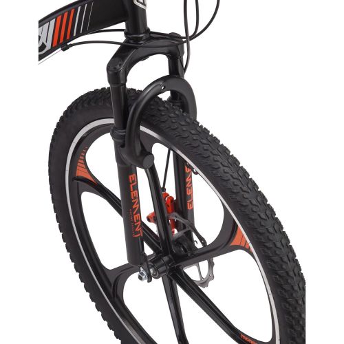  ..Mongoose.. 21-speed Shimano Revo twist shifters 26 Mens Mack Mag Wheel Bike, Black and Orange