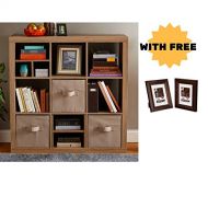 .Better Homes & Gardens Better Homes and Gardens 9-Cube Organizer Storage Bookcase Bookshelf Cabinet Divider Multiple Colors - (Weathered)