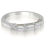 0.25 CT.TW 3-Stone Bar Set Baguette Diamond Wedding Ring - White H-I