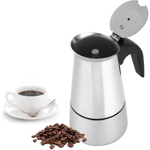  01 Stovetop Espresso Maker, Stainless Steel Detachable Easy To Clean Moka Pot Expresso Coffee Maker (200Ml)