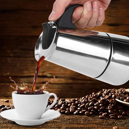  01 Stovetop Espresso Maker, Stainless Steel Detachable Easy To Clean Moka Pot Expresso Coffee Maker (200Ml)