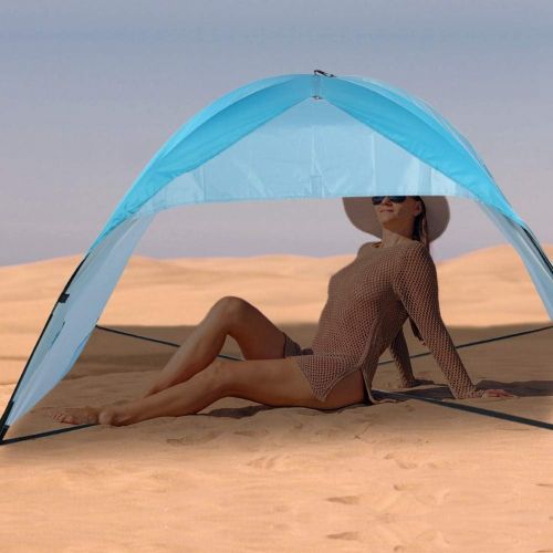  01 Beach Sun Shelter Instant Beach Umbrella Portable Lightweight Windproof Pop Up Shade for Using Beach Vacation 2 Person