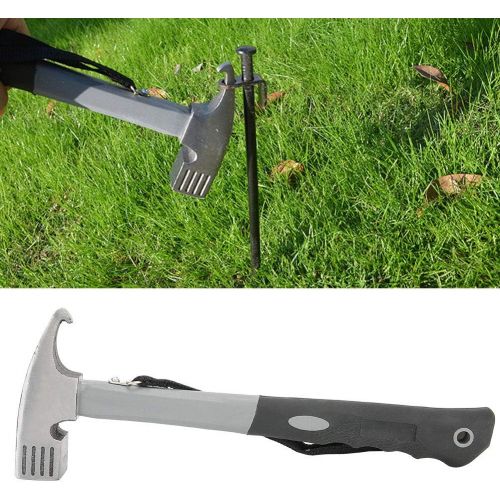  01 Camping Hammer, Tent Hammer Shockproof Hook Angle Design with Holding Lanyard Strap for BBQ Camping for Camping Tent Rain Tarp Sun Shelter