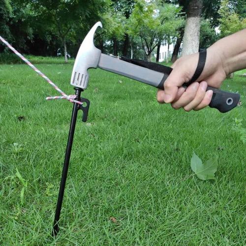  01 Camping Hammer, Tent Hammer Shockproof Hook Angle Design with Holding Lanyard Strap for BBQ Camping for Camping Tent Rain Tarp Sun Shelter