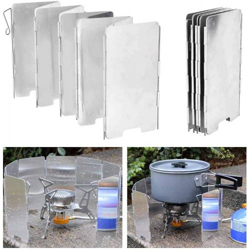  01 Mini Windscreen, Camping Stove Windscreen, Aluminum Alloy Windscreen with Carrying Bag for Camping Picnic Outdoor