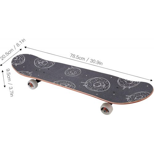  01 Maple Skate Board, High Speed Seven?Layer Maple Skateboard with H?Type 95A Super Wide Reel for Kids and Beginners