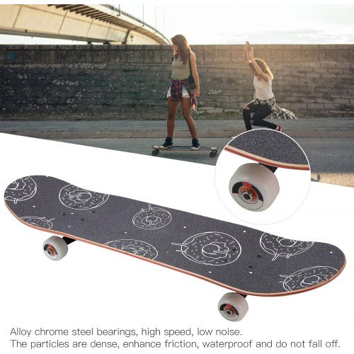  01 Maple Skate Board, High Speed Seven?Layer Maple Skateboard with H?Type 95A Super Wide Reel for Kids and Beginners