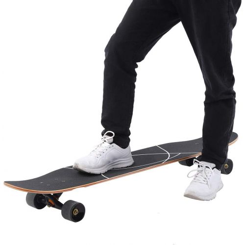  01 46in Skate Dancing Board Eight-Layer Maple Anti-Skid Wearproof Longboard Skateboarding Standard Four Wheel Sports Skateboard Wooden Sliding Plate for Teenager Adults