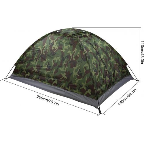  01 Waterproof Camping Camouflage Tent Hiking Two Person Instant Setup Single Layer Ultralight Tent with Great Ventilation for Outdoor Backyard Hiking Backpacking Picnic