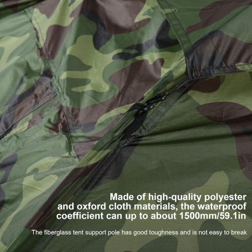  01 Waterproof Camping Camouflage Tent Hiking Two Person Instant Setup Single Layer Ultralight Tent with Great Ventilation for Outdoor Backyard Hiking Backpacking Picnic