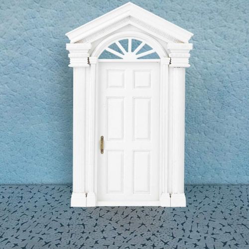  01 Evonecy Durable Dollhouse Furniture Dollhouse Door, Wooden Dollhouse Door, Portable Children Gifts for Dollhouse Decoration for Front Door