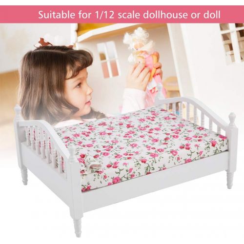  01 Dollhouse Bed, Doll Furniture Fashionable Doll Bed Mini Bed Real Doll Crib for Baby for Dollhouse for Kids