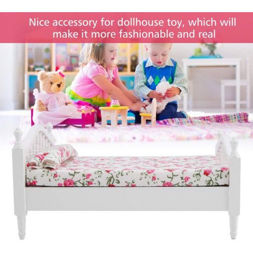  01 Dollhouse Bed, Doll Furniture Fashionable Doll Bed Mini Bed Real Doll Crib for Baby for Dollhouse for Kids