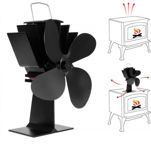  01 Safe Heat Powered Fan, 4 Blade Heat Powered No Electricity Or Batteries Needed Heat Powered Stove Fan, for Wood Log Burner Fireplaces