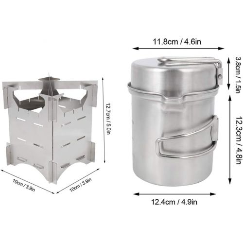 01 Wood Stove Kit, Come with Pot, Camp Stove, Professional Durable fpr Camping Backpacking