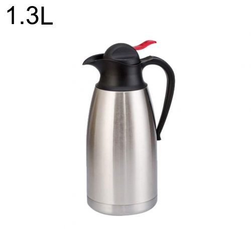  0Miaxudh Kaffeekanne, 0,7L/1L/1,3L Edelstahl Thermoskanne, Isolierflasche fuer Home Kitchen - Silber 1,3L
