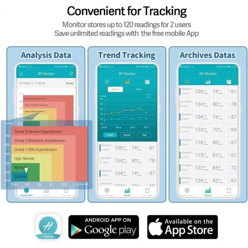  [아마존 핫딜] [아마존핫딜]1 BY ONE 1byone Blood Pressure Monitor, Large Upper Arm Cuff and Bluetooth Digital BP Monitor with Large 4.7 Inch Screen and Free Health Records App