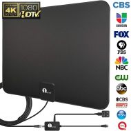 [아마존 핫딜] [아마존핫딜][Upgraded 2019] 1byone Digital Amplified Indoor HD TV Antenna Up to 80 Miles Range, Amplifier Signal Booster Support 4K 1080P UHF VHF Freeview HDTV Channels, 10ft Coax Cable