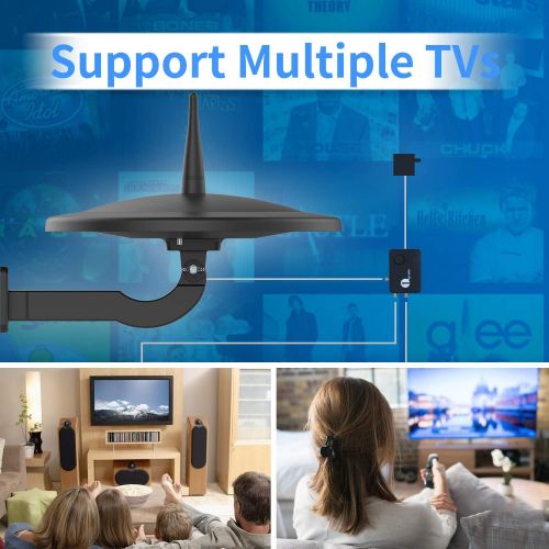  [아마존 핫딜] [1byone Concept Series] Omni Directional Outdoor TV Antenna, VHF/UHF 720° Reception UFO Clean Design Up to 150 Miles, Upgrade Exclusive Smartpass Amplified, Indoor/Outdoor/RV/Attic