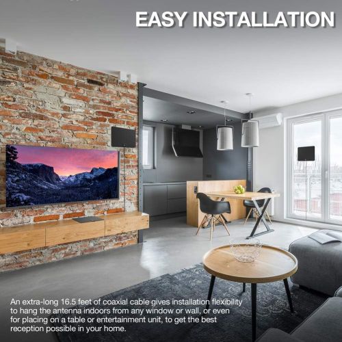  [아마존베스트]2019 [New Version] HDTV Antenna - 1byone 360° Omni-Directional Reception Amplified Outdoor TV Antenna 150 Miles Range for Indoor, Outdoor, RV, Attic Use Support 4K 1080P UHF VHF Fr