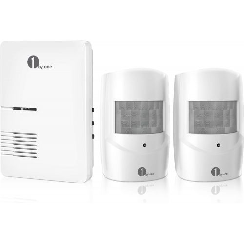  [아마존베스트]Driveway Alarm, 1byone Motion Sensor 1000ft Operating Range, 36 Melodies, Home Security Alert System with 1 Plug-in Receiver and 2 Weatherproof PIR Motion Detector, Protect Indoor/