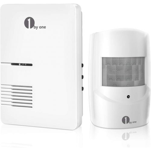  [아마존베스트]Driveway Alarm, 1byone Motion Sensor 1000ft Operating Range, 36 Melodies, Home Security Alert System with 1 Plug-in Receiver and 1 Weatherproof PIR Motion Detector, Protect Indoor/