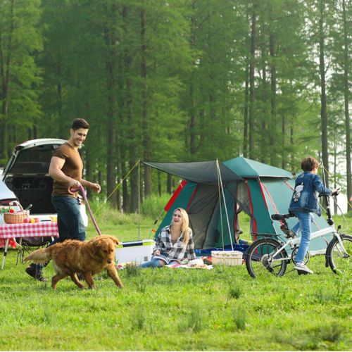  1-1 Zelt fuer 3-4 Personen + Feuchtigkeitspad Bergsteigen Camping Park Picknick Zelt Insektenbekaempfung automatisch wasserdicht Abnehmbar