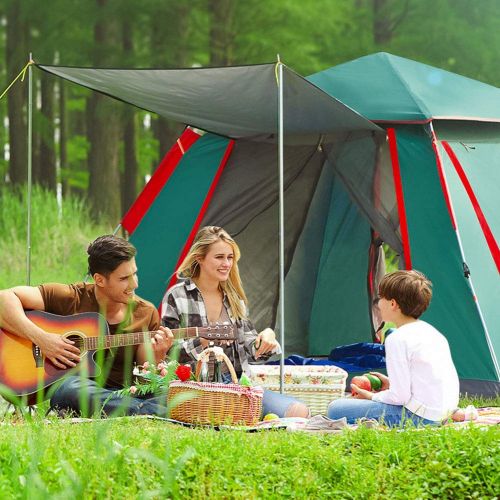  1-1 Zelt fuer 3-4 Personen + Feuchtigkeitspad Bergsteigen Camping Park Picknick Zelt Insektenbekaempfung automatisch wasserdicht Abnehmbar