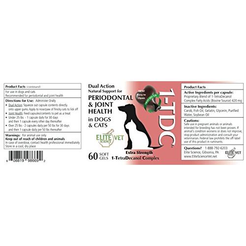  1-TDC Dual Action Natural Support  Twist Off Soft Gels | Delivers 4 Major Health Benefits for Dogs & Cats | Supports Oral Health, Hip & Joint Health, Muscle & Stamina Recovery, Sk