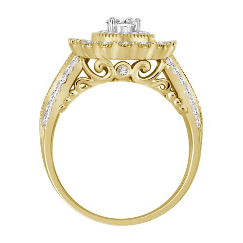  14k 1.25ct two tone gold womens engagement ring