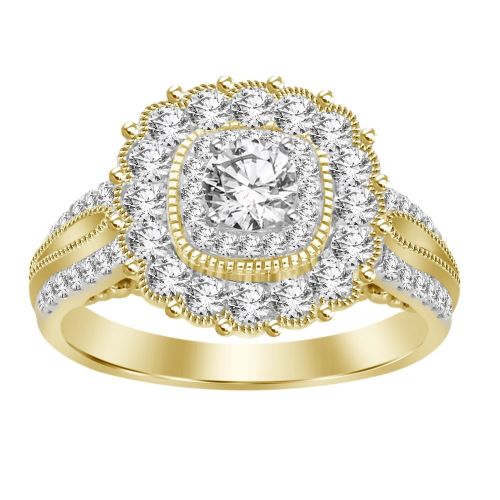  14k 1.25ct two tone gold womens engagement ring