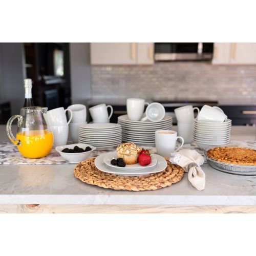  Ten Strawberry Street 10 Strawberry Street Catering Pack 7.25 Square Dessert Plates, White, Set of 12