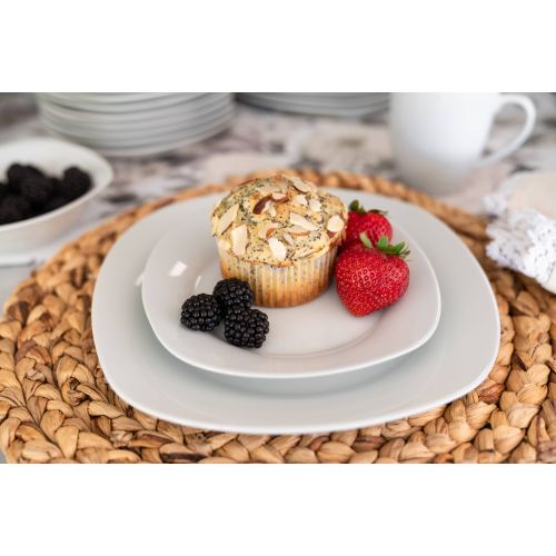  Ten Strawberry Street 10 Strawberry Street Catering Pack 7.25 Square Dessert Plates, White, Set of 12