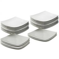 Ten Strawberry Street 10 Strawberry Street 24-Piece 6 Coupe Square Appetizer Plates, White