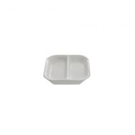 10 Strawberry Street Whittier 3 Square Divided Sauce Dish, Set of 12, White