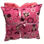 10 in x 11 in Minnie Mouse 14 inch by 14 inch Pillow and Solid Color Fleece Blanket Set Handmade: Home & Kitchen