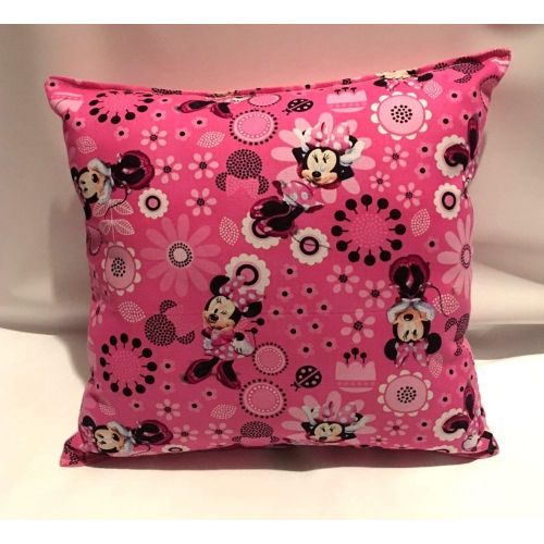  10 in x 11 in Minnie Mouse 14 inch by 14 inch Pillow and Solid Color Fleece Blanket Set Handmade: Home & Kitchen